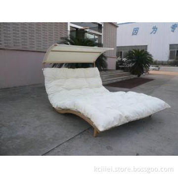 Rattan Daybed Chaise Lounge Set , Resin Wicker Patio Furnit